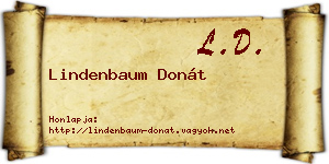 Lindenbaum Donát névjegykártya
